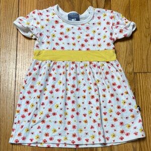 Toobydoo Floral Baby Dress with Yellow Accent